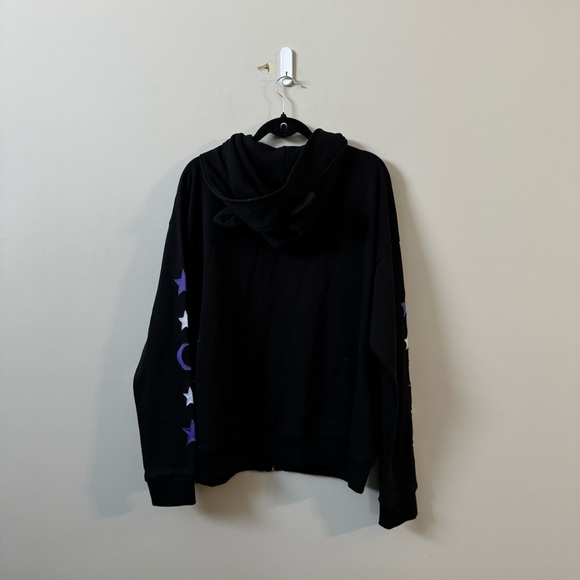 Sanrio Chococat Celestial Black Cat Ears Moon Stars Zip Up Hoodie Size 2X💜 - Picture 5 of 6